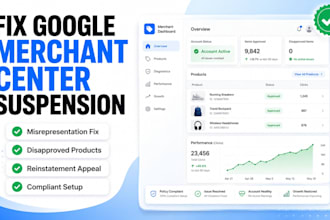 fix google merchant center suspension, misrepresentation and gmc errors