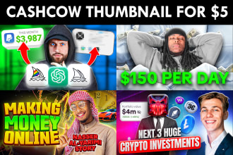 design youtube thumbnail for cash cow or finance