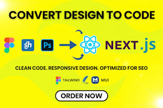 build professional react, nextjs, tailwind CSS website from your figma design
