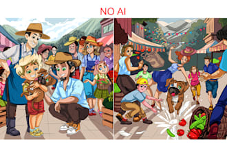 do comic style children book illustration and formatting