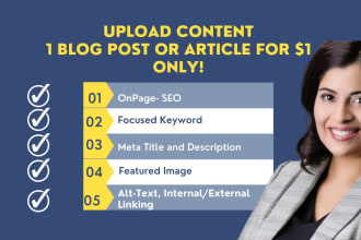 upload content, article and blog posting as a wordpress virtual assistant VA