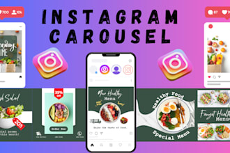 create attractive instagram carousel posts for you