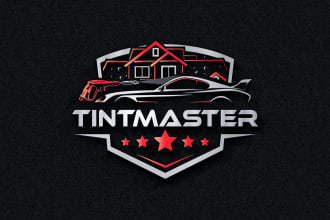 design car racing, car wash, car repair, window tint, logo