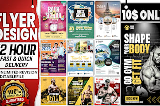 do travel, educational, gym, food, parties, flyer design