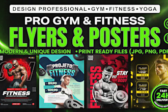 design gym, health, yoga, fitness flyer and poster