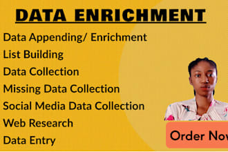 do data enrichment, list building and find missing data