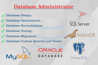 do database design, optimization, migration, etl data engineering