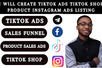 create tiktok ads, tiktok shop, product research instagram ads, etsy listing