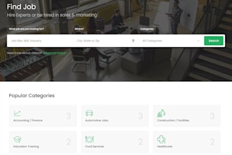 design a wordpress job board recruitment website and staffing agency website