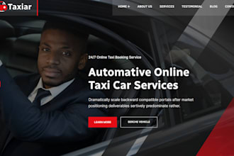 taxi booking website, taxi website, chauffeur booking, limousine, vtc,