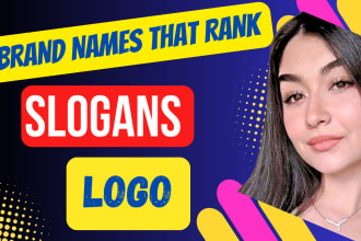 create a brand name, business , company, slogan and logo