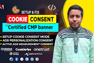 setup cookie consent mode and activate cmp banner to enhance ad personalization