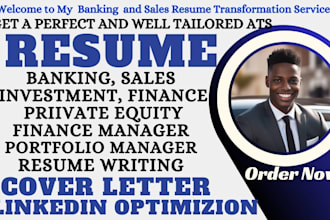 write and design banking, sales, finance analyst, investment, accountant resume