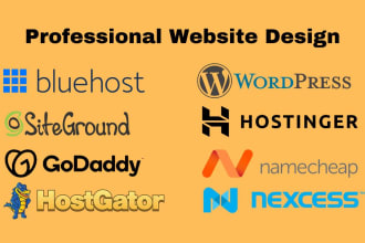 design wordpress website on bluehost siteground hostinger godaddy hostgator