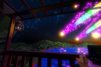 create atmospheric and cinematic low poly environments or sceneries