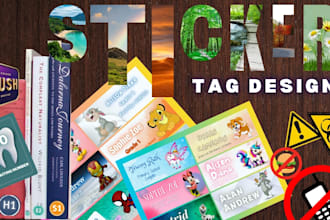 create name and number tag label sticker