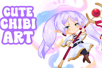 draw cute chibi anime or cartoon characters for you