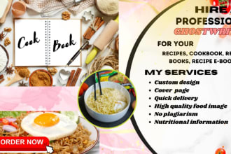 write cookbook, recipes book, diet plan, and meal plan