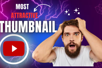create amazing and attractive youtube thumbnail in 2 hours