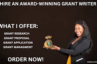 write grant proposal, do grant research , do grant proposal writing and apply