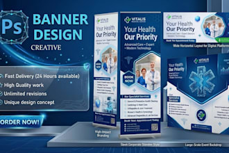 design professional roll up, retractable, or pull up banners