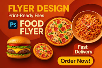 design attractive food menu, restaurant flyer or brochure