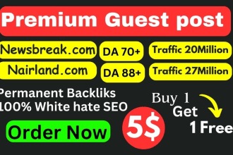 write publish article ,premium guest post service on newsbreak for link building