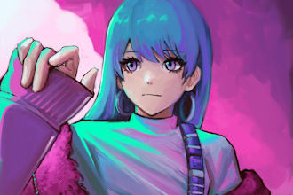 make digital art of characters in my anime artstyle