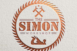 make awesome wood working logo design for your business
