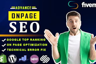 do complete onpage SEO technical optimize for wordpress shopify wix squarespace
