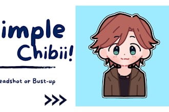 draw simple chibi headshot and bust up