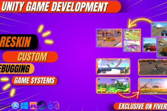design, develop and reskin the unity 2d game for android ios