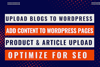 upload, format and publish blog posts on wordpress