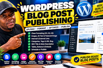 upload, format and publish blog posts on wordpress