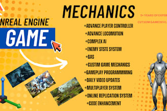 create unreal engine steam or console game with adavnce game systems ai