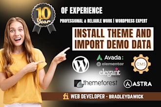 install wordpress theme or plugin and import demo data