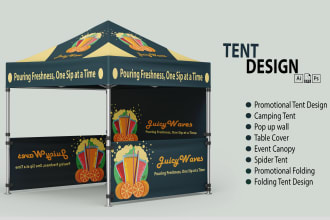 design custom canopy tent backdrop and feather flag