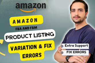 create or fix parent child listing, fix fba listing issues and create variations