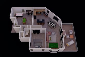 do 3d floor plan for residential and commercial building