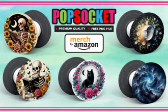 make creative popsocket design for merch by amazon