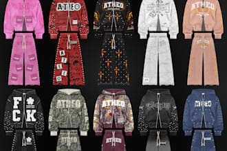 create hoodie zipper hoodie jacket and sweetpants design for your clothing brand