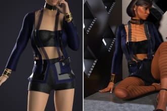 model 3d custom vrchat avatar, 3d anime and furry vrchat avatar rigged 3d vtuber
