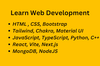teach tutor to learn javascript react next node js sql databases web development