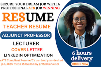 write professional teacher resume, lecturer resume, adjunct professor resume