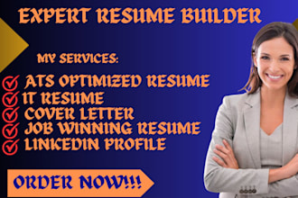 write you 24hrs ats friendly resume, CV, cover letter, IT resume, linkedin