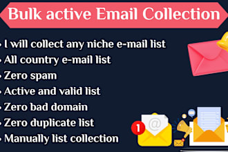 collect targeted active bulk email lists for your email marketing, for any niche