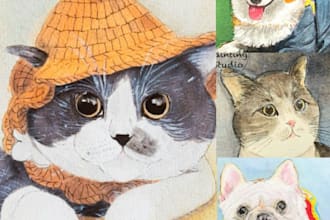 draw a watercolor pet portrait