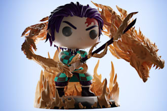 create for you a funko pop to print in 3d