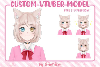 draw a 2d vtuber model ready to rig
