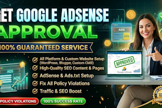 make website and add google adsense ads with seo traffic